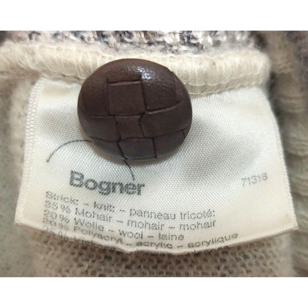 Vintage BOGNER Cardigan Aztec Cat Print Nordic Outdoor Mohair Sweater WOMENS 10 - Picture 8 of 11